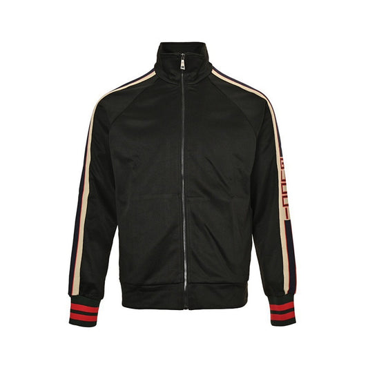 Gucci Black Track Jacket with Signature Side Stripe