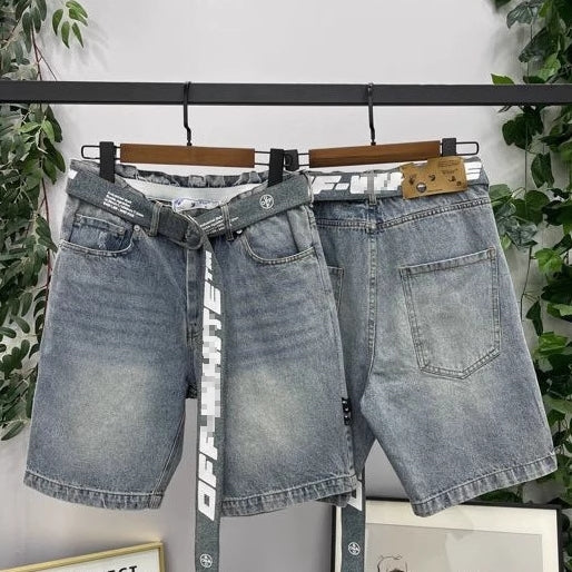 OFF-White Lettering denim shorts#28