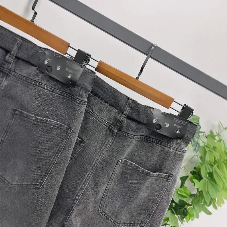 OFF-White Lettering denim shorts#27