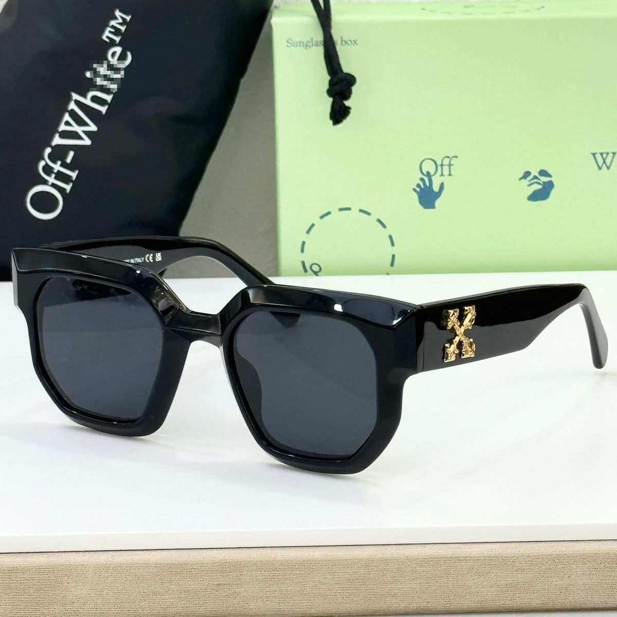 OFF-White Arrow logo sunglasses#014