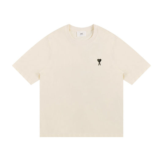 AMI Paris Neutral Tones Unisex T-Shirt - Premium Cotton Tee