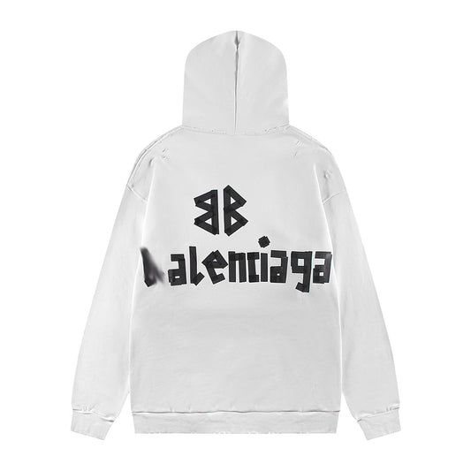 Balenciaga Chest Logo Print Hoodie — Classic Fit