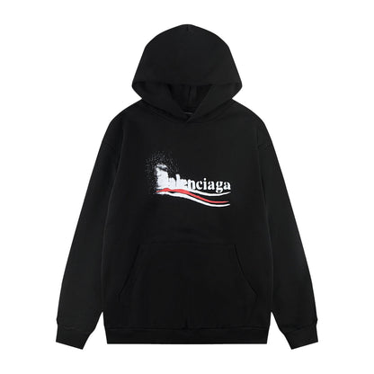 Balenciaga Graphic Print Loose Fit Hoodie — Single
