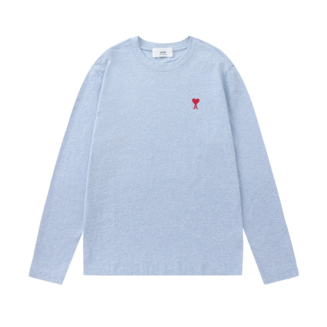AMI PARIS Unisex Long-Sleeve T-Shirt - Premium Cotton Casual Tee