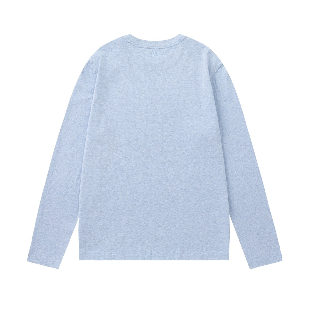 AMI PARIS Unisex Long-Sleeve T-Shirt - Premium Cotton Casual Tee