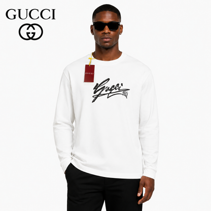 Gucci Signature Script Logo Long Sleeve Tee